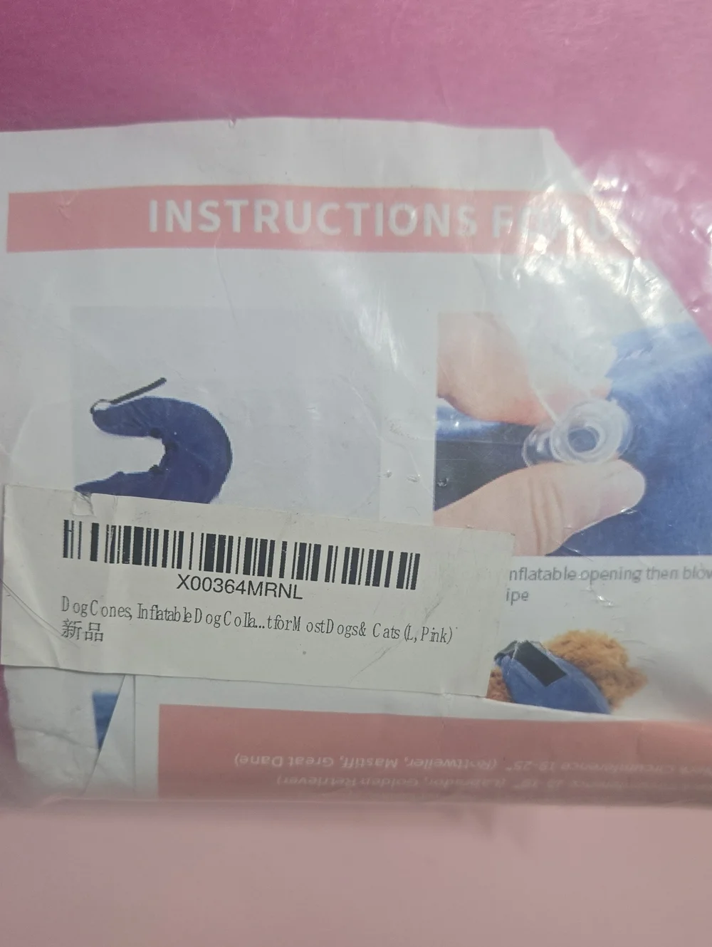 Dog Inflatable Pet Recovery Collar Post Surgery Recovery Soft Large Dog